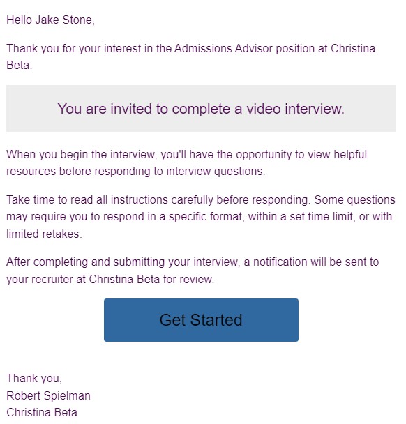 Email invitation preview